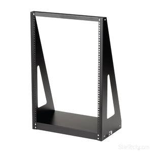 StarTech 16U 2-Post Open Frame Desktop Server Rack, 19in Compact Space-Saving Floor IT Rack with 350lb (160kg) Weight Capacity (2POSTRACK16)