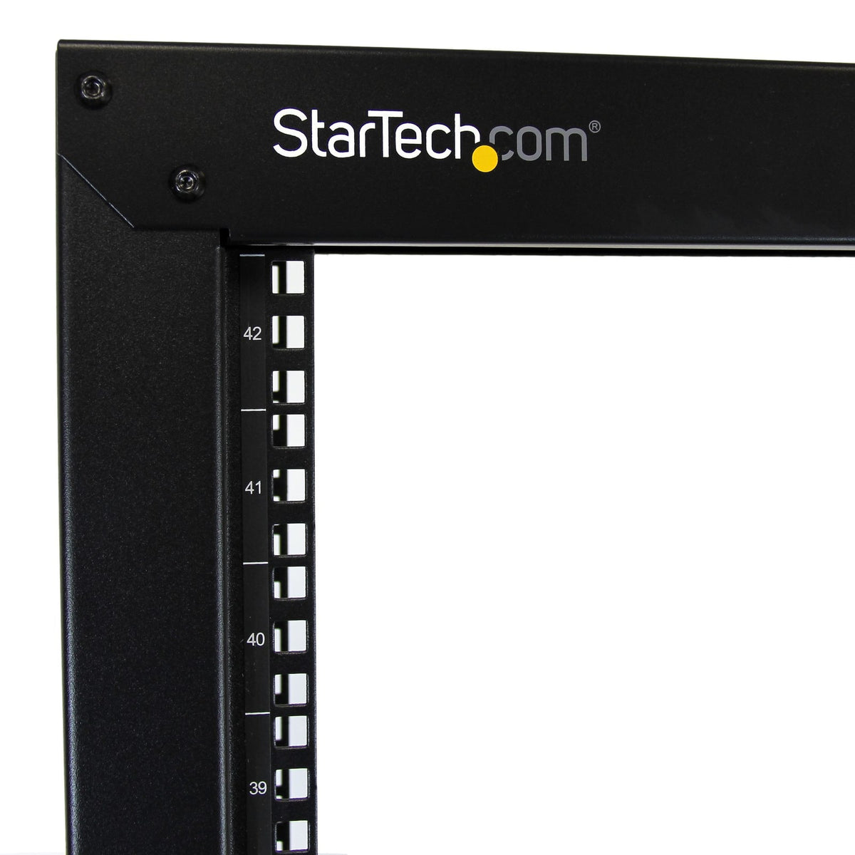 StarTech 42U 2-Post Open Frame Server Rack, 19in Rolling IT Rack with 661lb (300kg) Weight Capacity, Space-Saving Floor-Standing (2POSTRACK42) product image