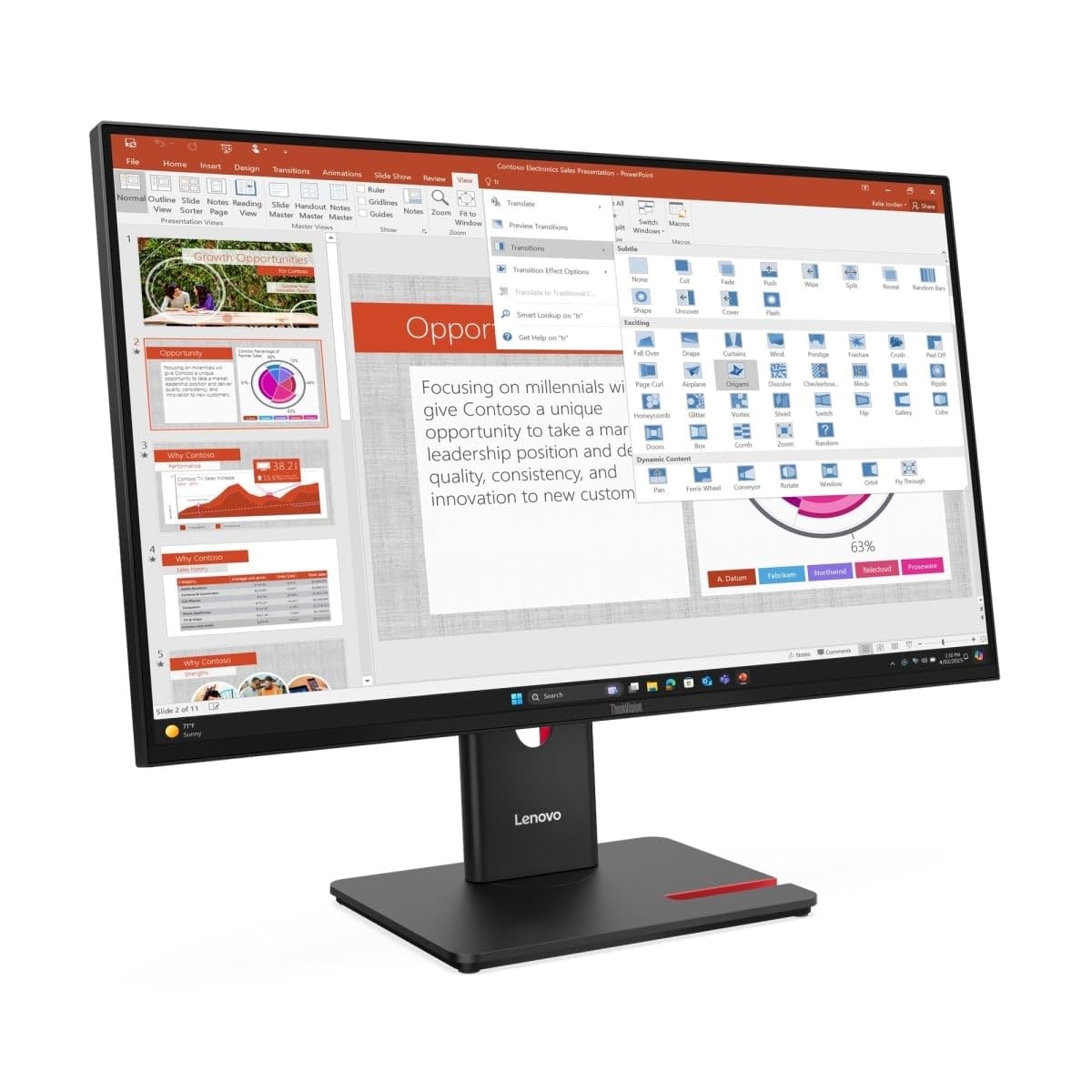 Lenovo T27-40 AG Resolution 1920 x 1080 Lift Max 155mm Swivel Angle +45° / -45° Pivot -90° / 90° Refresh Rate 48 Hz – 120 Hz (64A5MAR6MY) product image