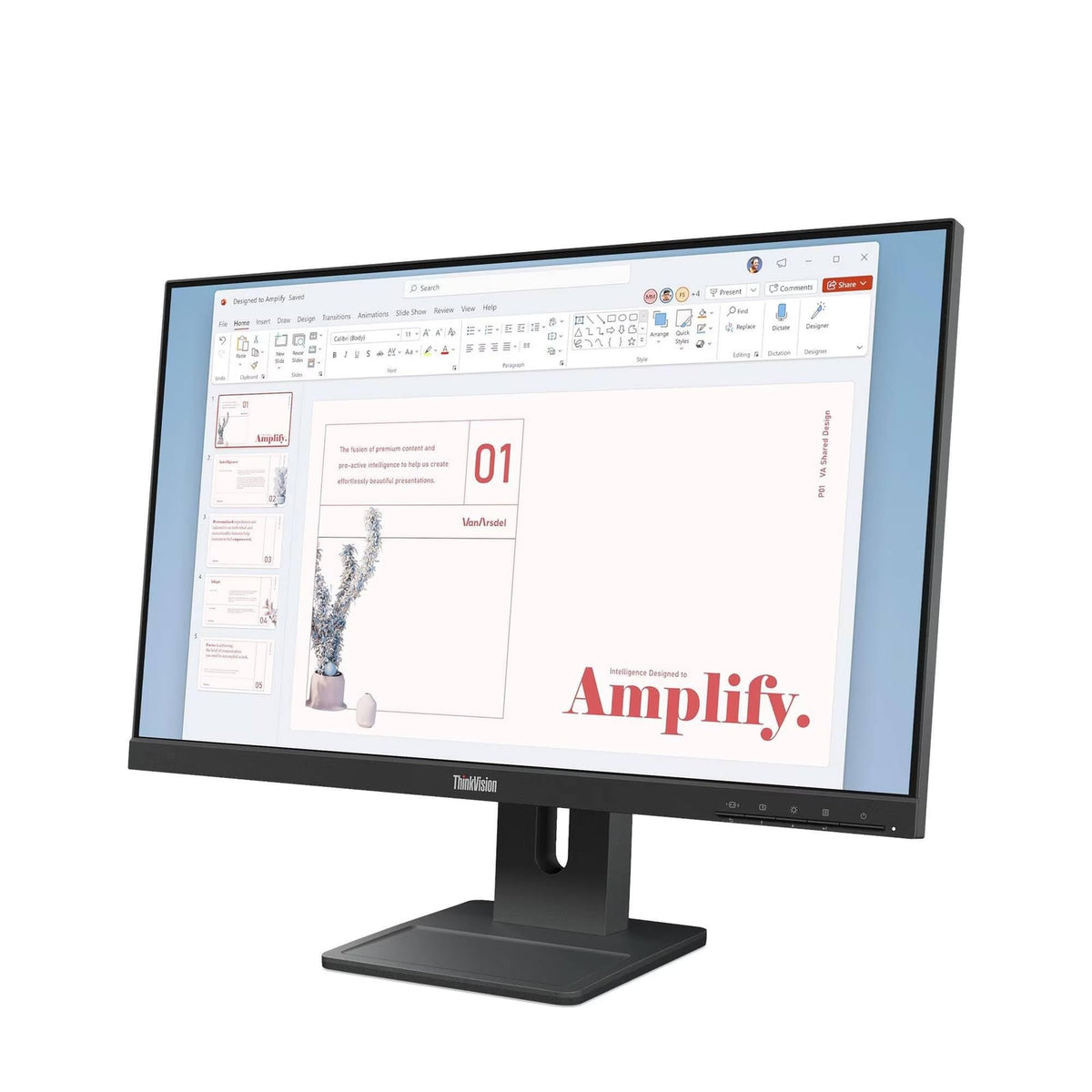 Lenovo E24-40 23.8" Resolution 1920 x 1080 Lift Max 155mm Integrated Speakers pivot +/- 90° Swivel Angle +/- 360° Refresh Rate (64BAMAR1MY) product image