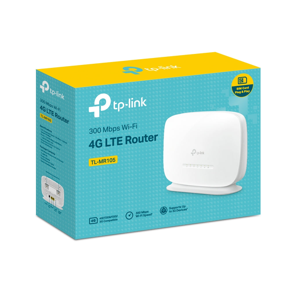 TP-LINK 300 Mbps Wireless N 4G LTE Router - TL-MR105 ( 3 Years Manufacture Local Warranty In Singapore) * Refurbished *