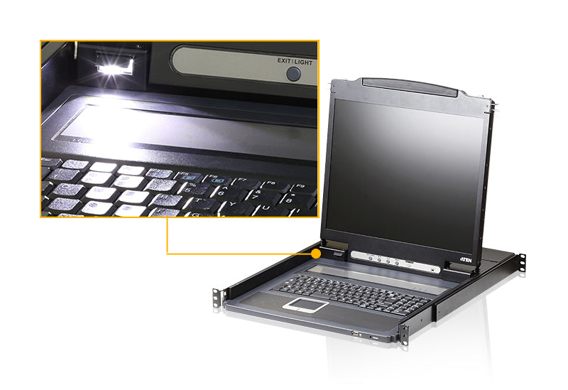 Aten Lightweight Single Rail LCD Console (PS/2-USB, VGA)- CL3000 (1 Year Manufacture Local Warranty In Singapore)