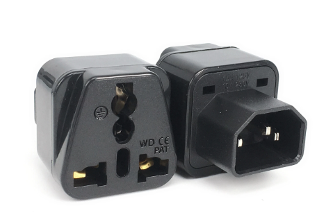 C14/UK 3 pin Power Connector- 10A-16A 110V-250V Black Female Socket To Pro IEC 320 PDU UPS C14 Plug Power Adapter Converter