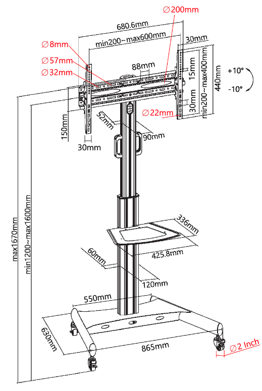 SGB112 Mobility TV Stand ( 3 Years Warranty In Singapore )