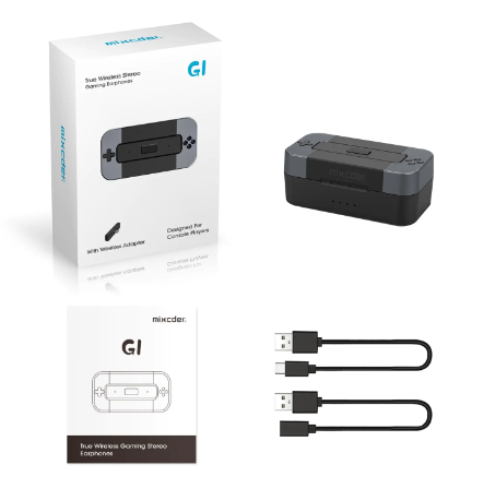 Mixcder G1 Wireless Gaming Earbuds with Microphone and Bluetooth Adapter for Switch PS4 PS5