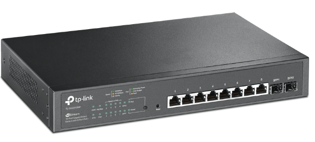 TP-LINK JetStream 10-Port Gigabit Smart Switch with 8-Port PoE+ (TL-SG2210MP) (3 Years Manufacture Local Warranty In Singapore)