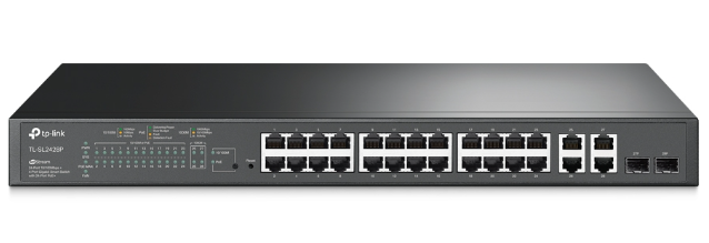 TP-LINK JetStream 24-Port 10/100Mbps + 4-Port Gigabit Smart Switch with 24-Port PoE+ (TL-SL2428P) (3 Years Manufacture Local Warranty In Singapore)
