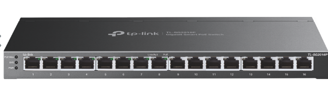 TP-LINK JetStream 16-Port Gigabit Smart Switch with 8-Port PoE+ (TL-SG2016P)  (3 Years Manufacture Local Warranty In Singapore)