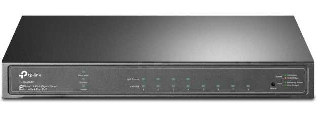 TP-LINK JetStream 8-Port Gigabit Smart Switch with 4-Port PoE+ (TL-SG2008P) (3 Years Manufacture Local Warranty In Singapore)