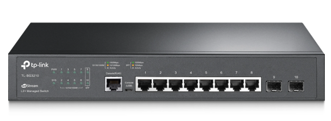 TP-LINK JetStream 8-Port Gigabit L2+ Managed Switch with 2 SFP Slots (TL-SG3210) (3 Years Manufacture Local Warranty In Singapore)