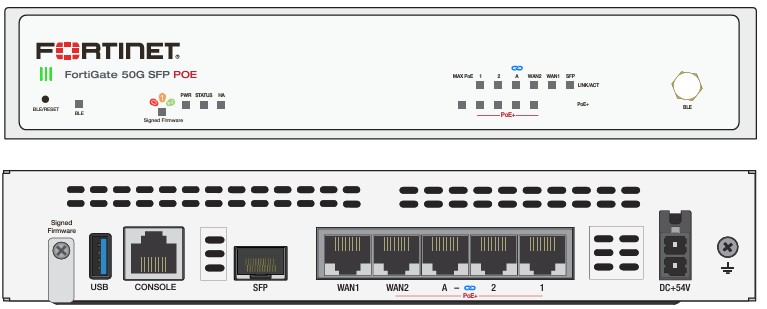 Fortinet FortiGate 50G-SFP-PoE UTP Firewall with Bundled Subscription