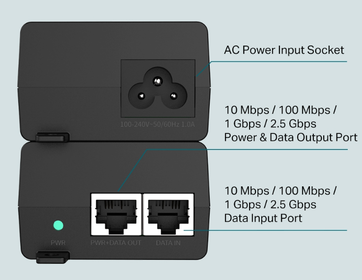 TP-LINK 2.5G PoE+ Injector (TL-POE260S) (5 Years Manufacture Local Warranty In Singapore)