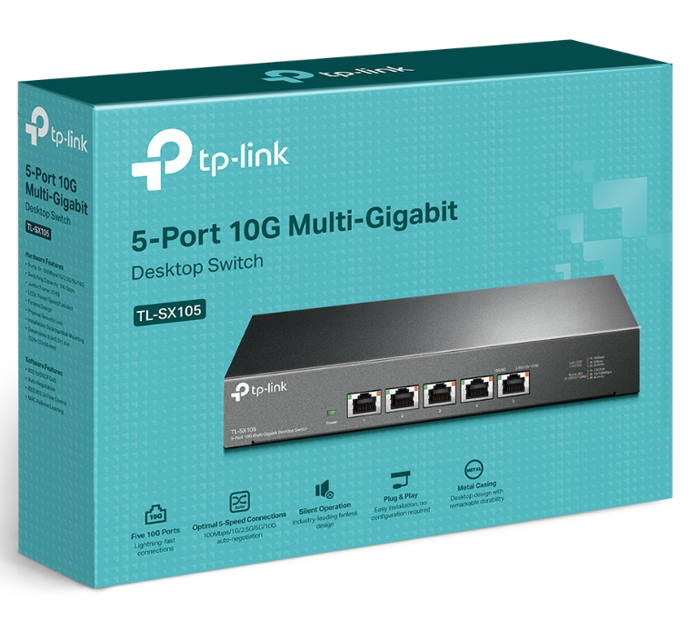 TP-LINK Omada 5-Port 10G Desktop Unmanaged Switch (TL-SX105) (5 Years Manufacture Local Warranty In Singapore)