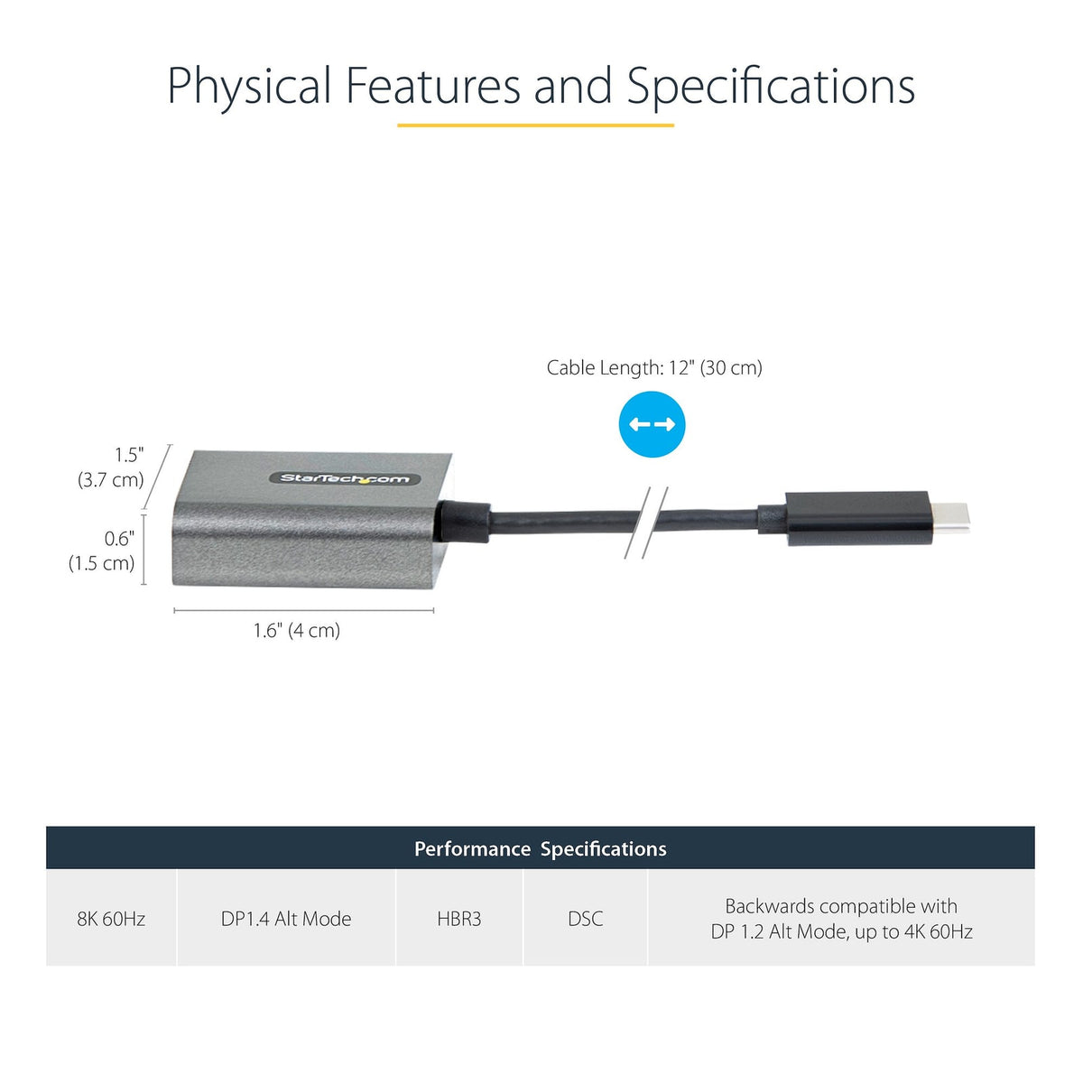 StarTech USB-C to DisplayPort Adapter (CDP2DPEC) product image