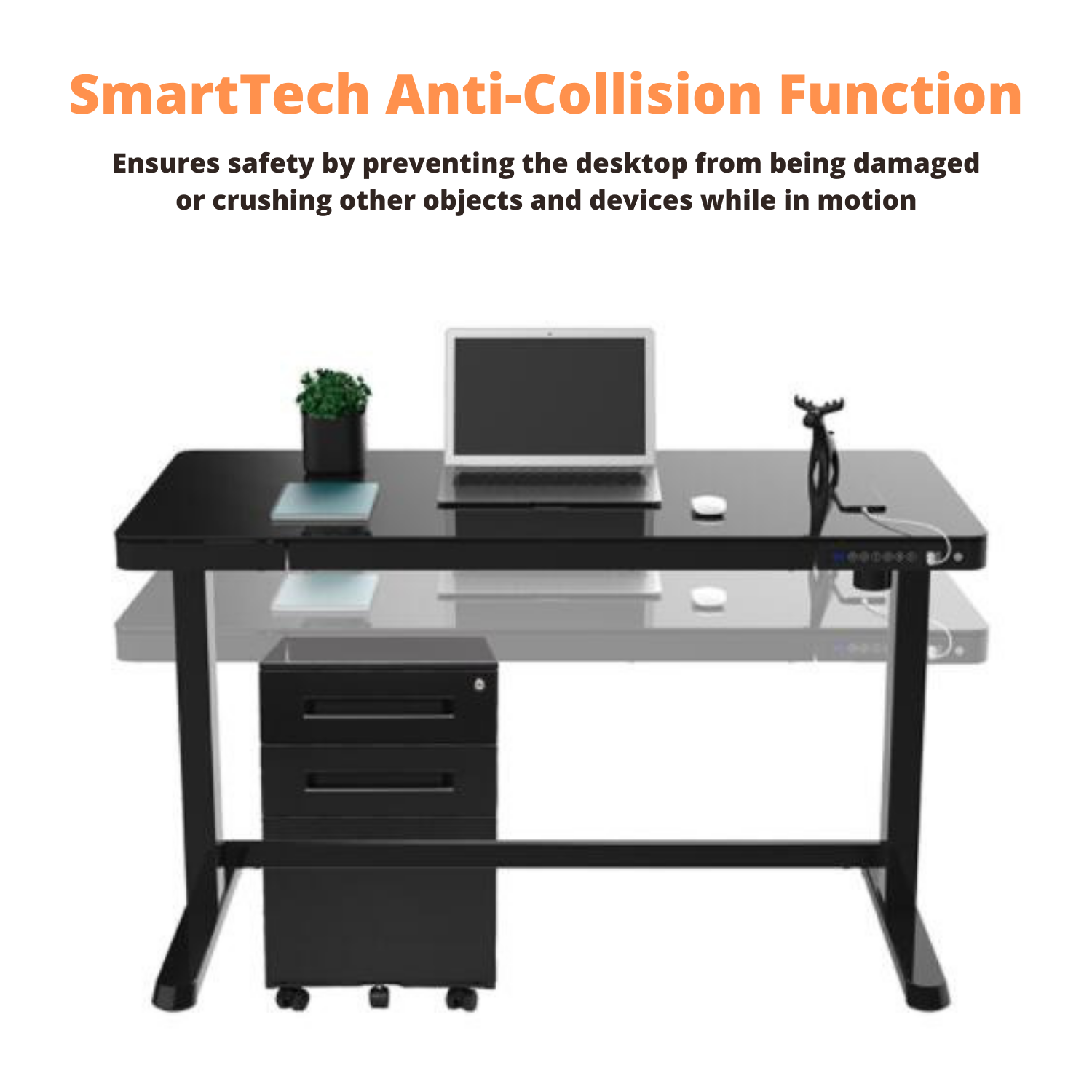 Electric Height Adjustable Desk 1200mm X 600mm - ET118 (3 Years Manufacture Local Warranty In Singapore) Free Delivery