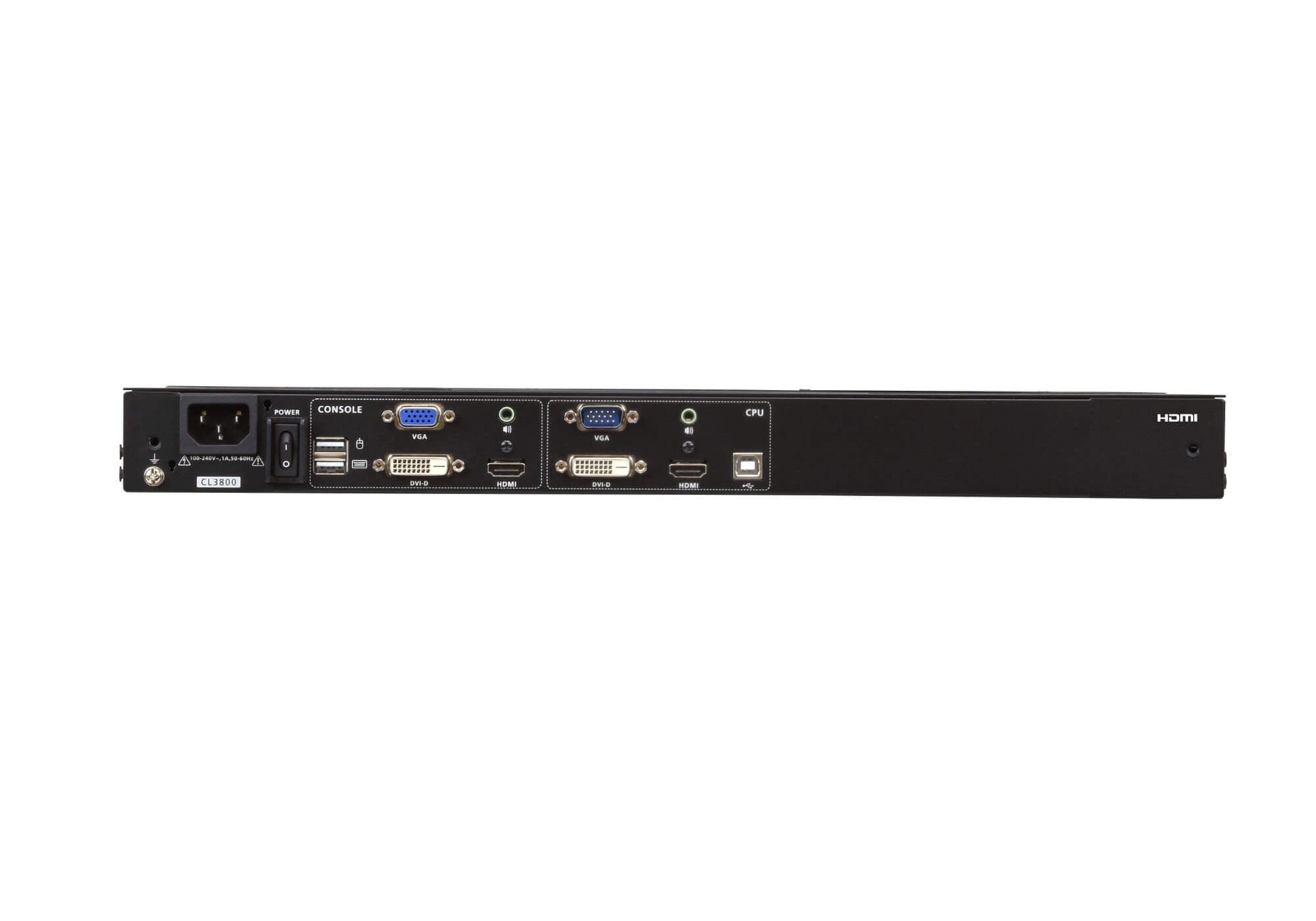 Aten Ultra Short Depth Dual Rail WideScreen LCD Console (USB, HDMI / DVI / VGA)- CL3800NW (1 Year Manufacture Local Warranty In Singapore)