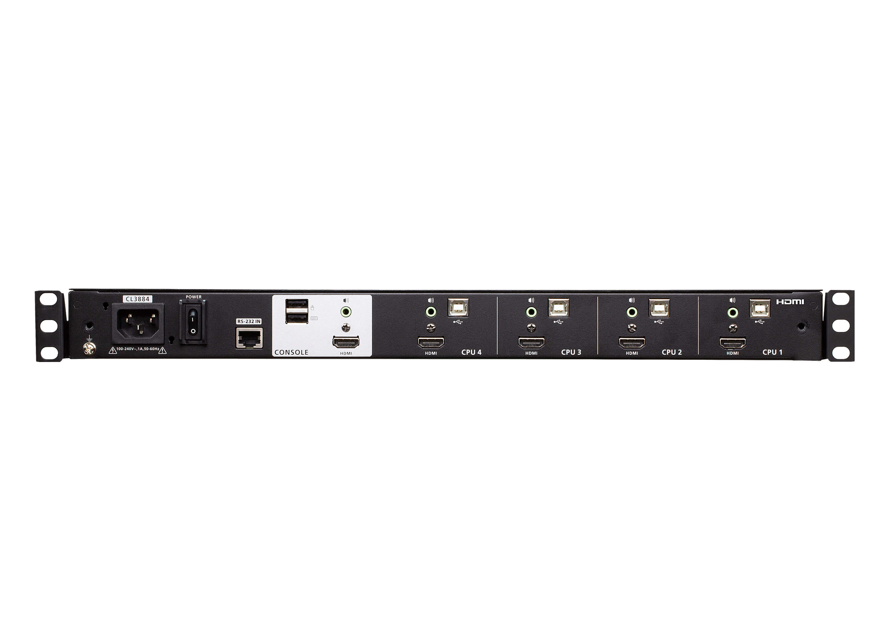 Aten 4-Port USB HDMI Multi-View Dual Rail WideScreen LCD KVM Switch- CL3884NW (3 Year Manufacture Local Warranty In Singapore)