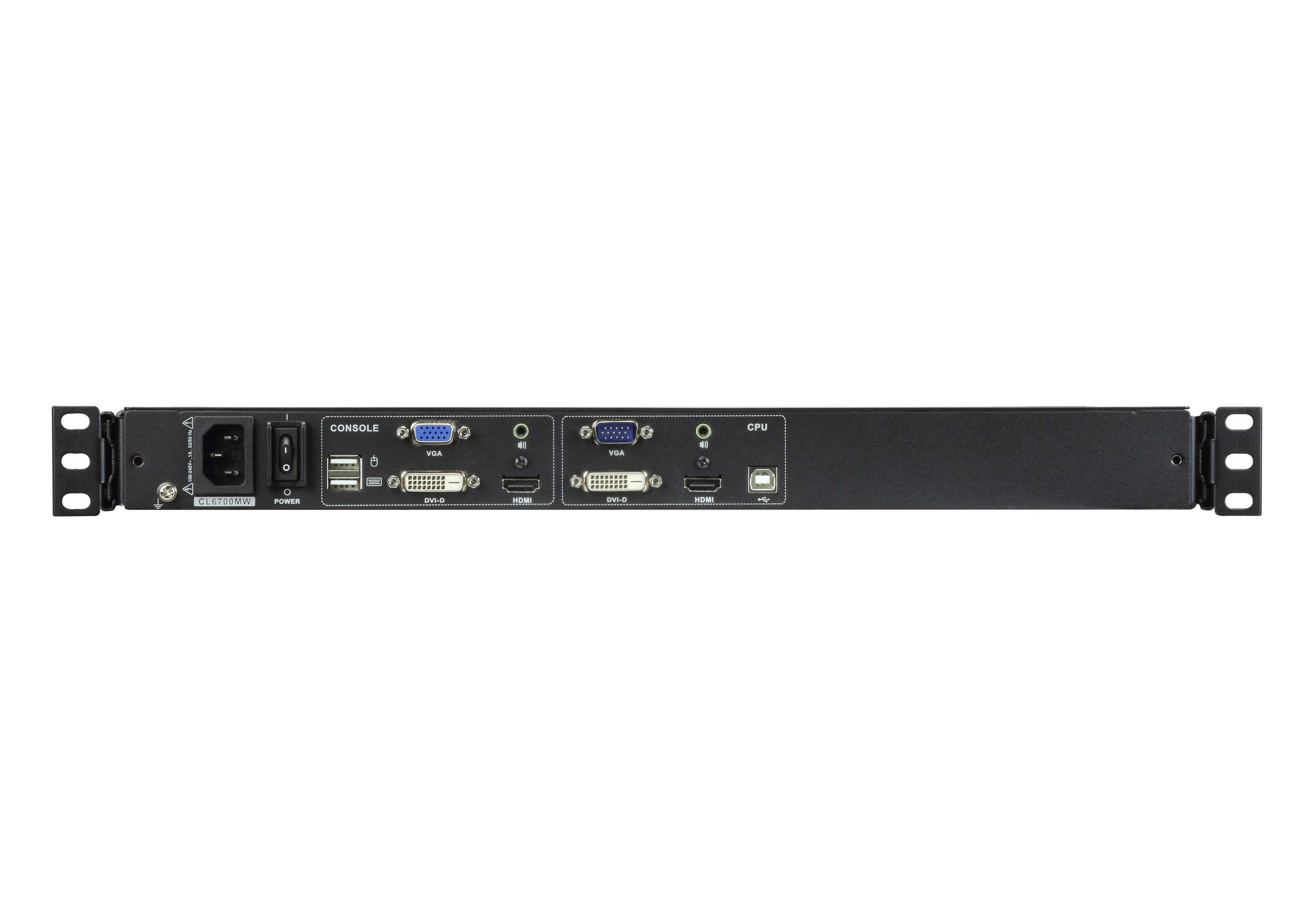 Aten Single Rail LCD Console (USB, HDMI / DVI / VGA)- CL6700MW (1 Year Manufacture Local Warranty In Singapore)