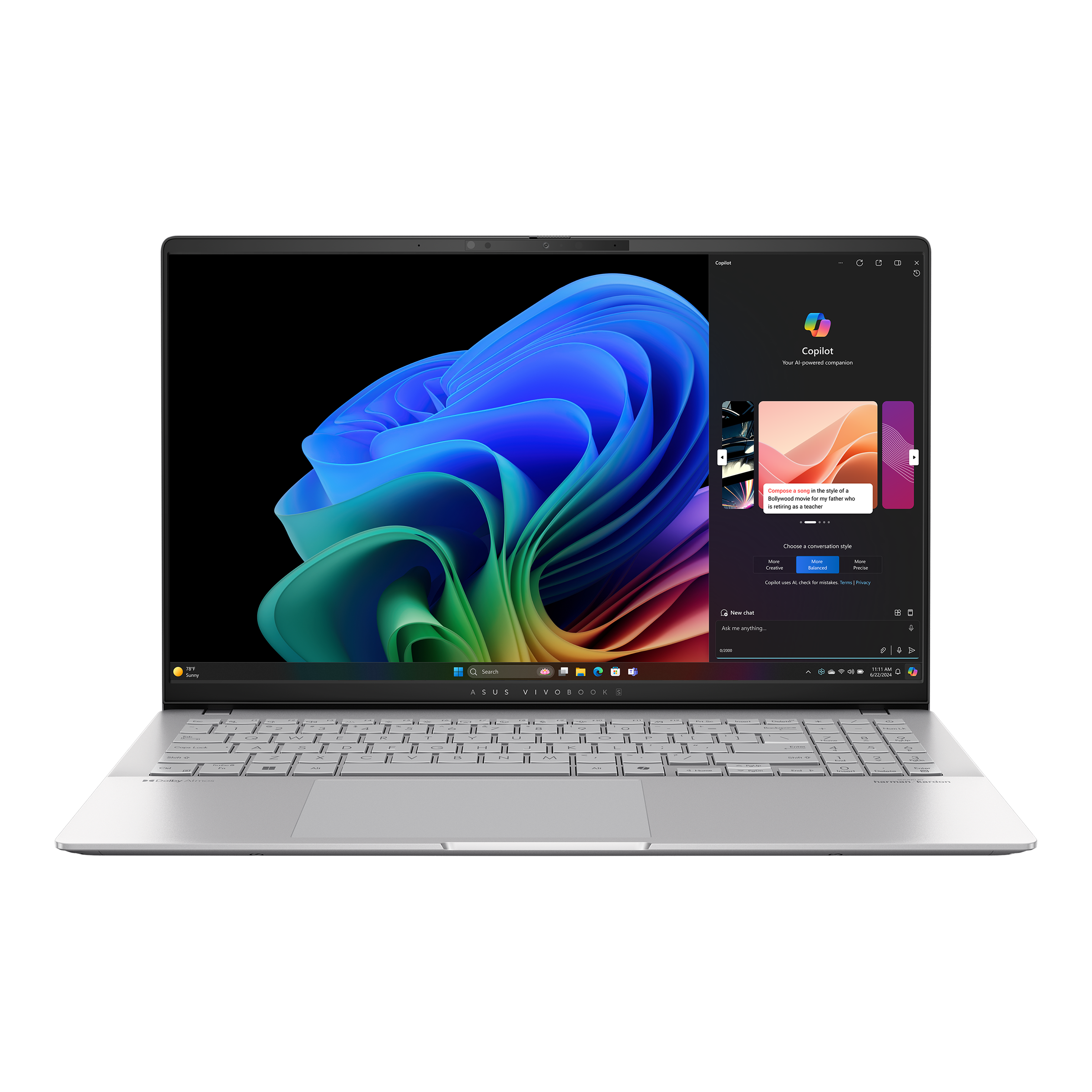 Asus Vivobook S 15 OLED S5507QA-MA056W Snapdragon X Elite X1E-78-100 / 32GB / 1TB SSD (2 Years Manufacture Local Warranty In Singapore)