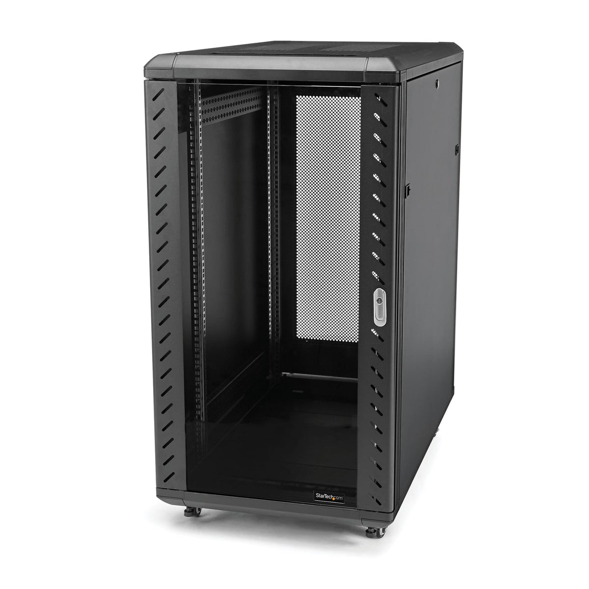 StarTech 22U Enterprise-Grade Flat Pack Server Rack Cabinet, 19in Enclosed 4-Post Rack (RK2236BKF) product image