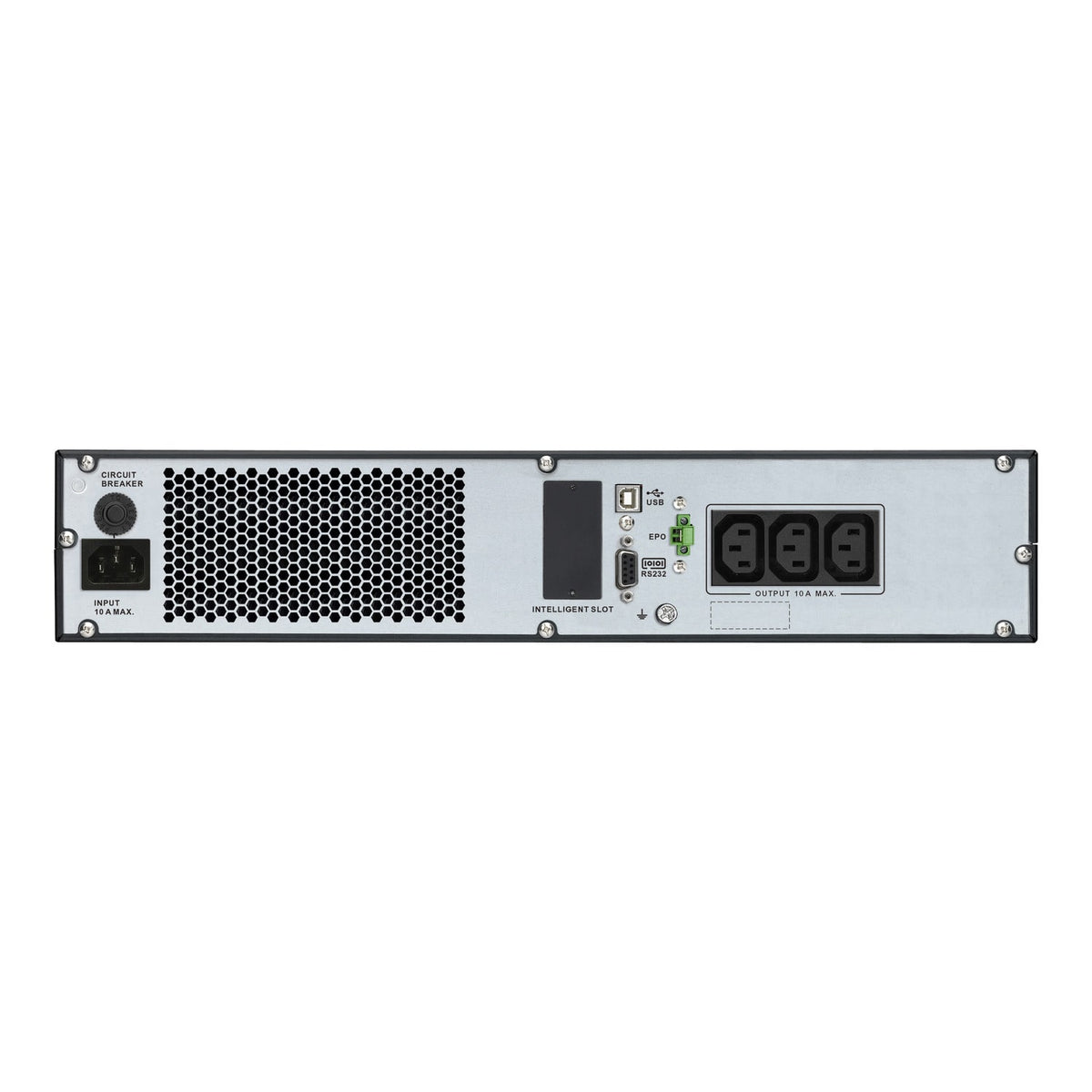 APC Easy UPS On-Line, 1000VA/900W, Rackmount 2U, 230V, 3x IEC C13 outlets, Intelligent Card Slot, LCD, W/O rail kit (SRV1KRI-E) product image