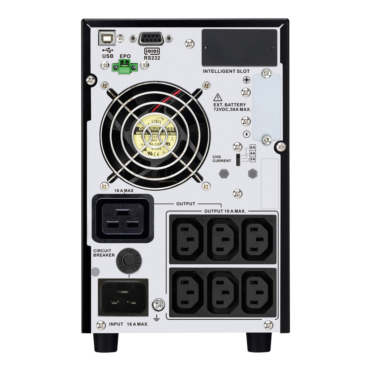 APC Easy UPS On-Line, 3kVA/2700W, Tower, 230V, 6x C13 + 1x C19 outlets, Intelligent Card Slot, LCD, Extended runtime (SRV3KIL-E) product image