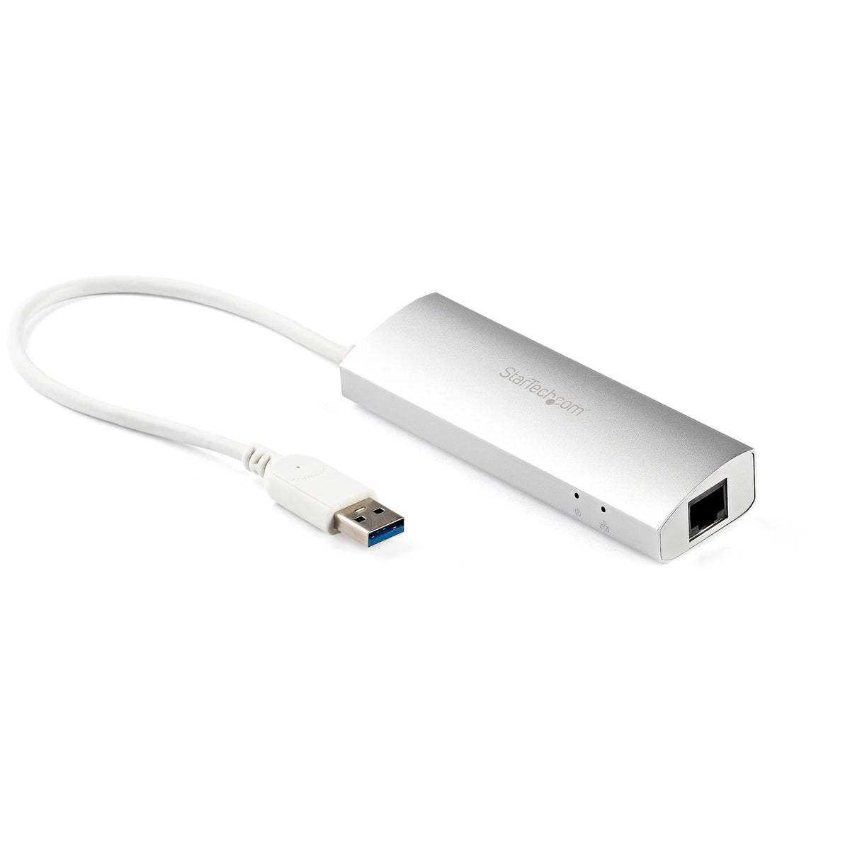 StarTech 3-Port USB Hub with Ethernet, USB-A Ports, Gigabit Ethernet/GbE, USB 5Gbps, Rugged Design, Bus-Powered, Portable Laptop (ST3300G3UA) product image