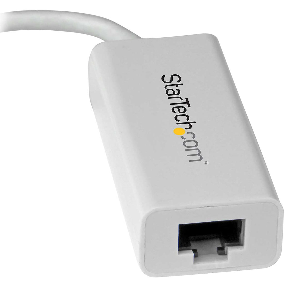 StarTech USB-C to Gigabit Ethernet Adapter, White, Thunderbolt 3 Compatible, Windows & Mac, RJ45 LAN Network Converter (US1GC30W) product image
