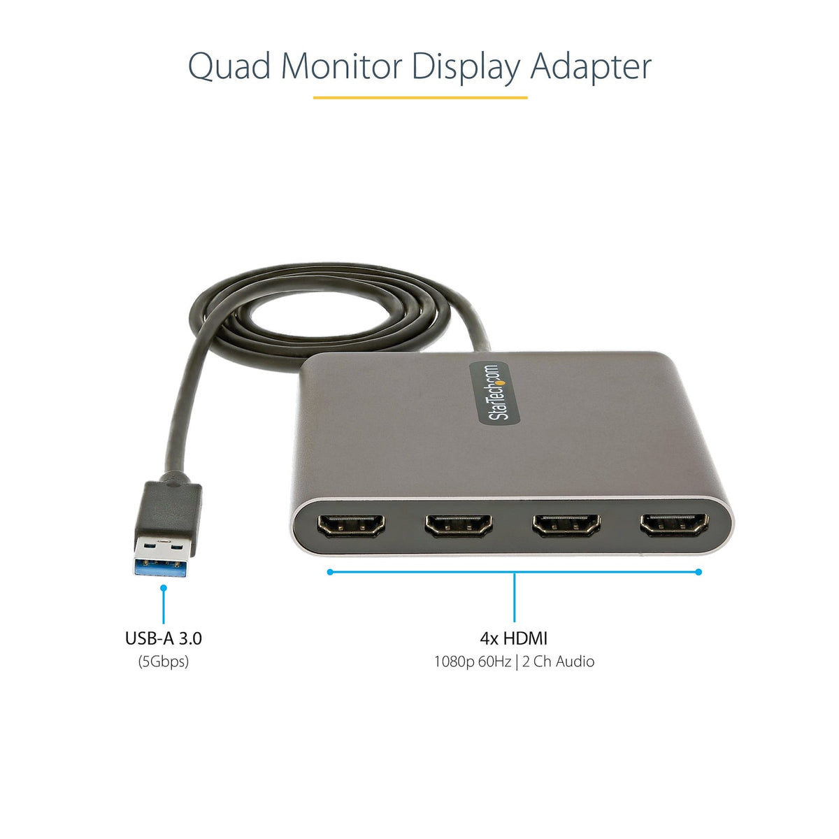 StarTech USB 3.0 to Quad HDMI Adapter (USB32HD4) product image