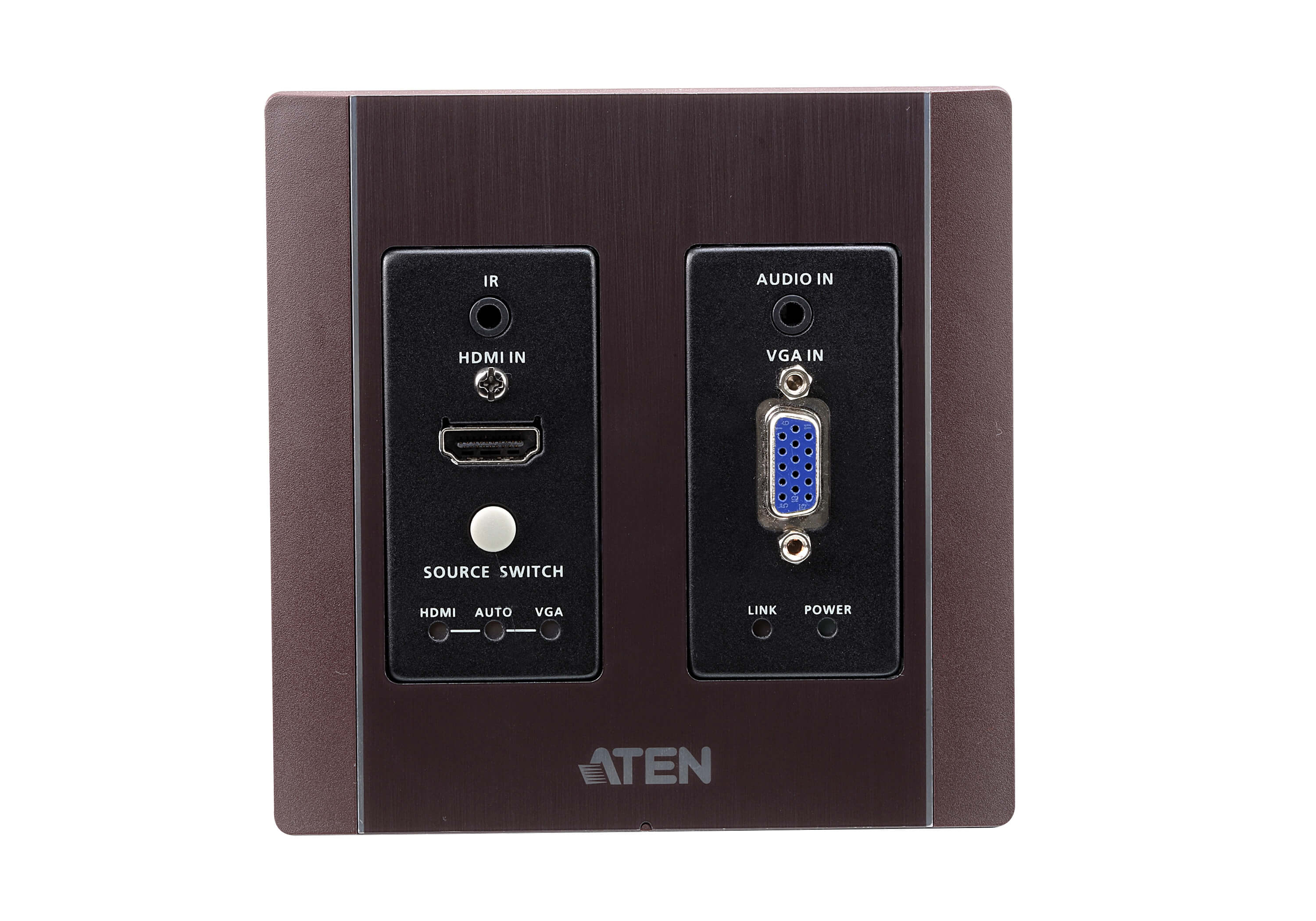 Aten HDMI & VGA HDBaseT Transmitter with US Wall Plate / PoH (4K@100m) (HDBaseT Class A) (PoH PD) -VE2812AUST2 (1 Year Manufacture Local Warranty In Singapore)