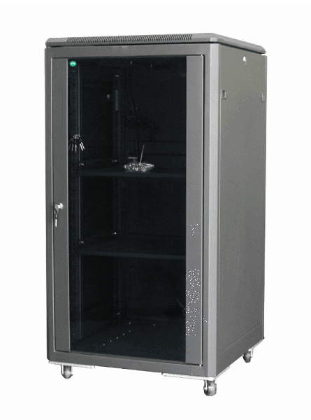 18U Equipment Server Rack with Glass / Perforated Door