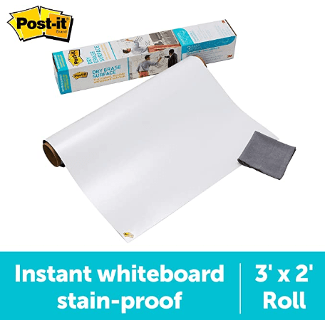 3M Post-it Super Sticky Dry Erase Surface Flexible Whiteboard 3ft x 2ft 3M-DEF3x2 (60 x 90cm) - Buy Singapore