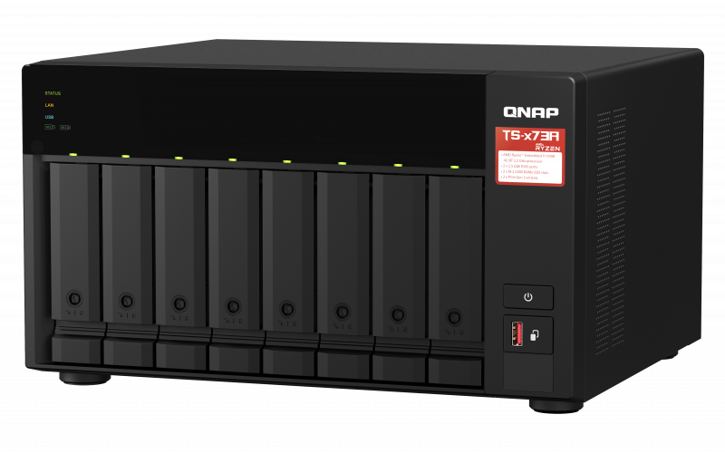 QNAP  8-bay NAS, AMD Ryzen V1000 series V1500B 4C/8T 2.2GHz, 8GB (TS-873A-8G) (3 Years Manufacture Local Warranty In Singapore)