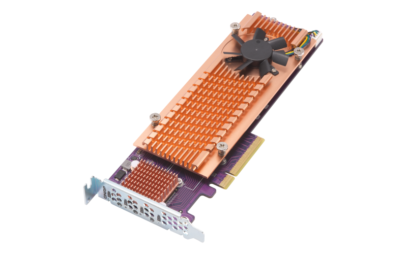 QNAP QM2-4P-384 Quad M.2 PCIe SSD expansion card; supports up to four M.2 2280 form factor (QM2-4P-384)(1 Year Manufacture Local Warranty In Singapore)