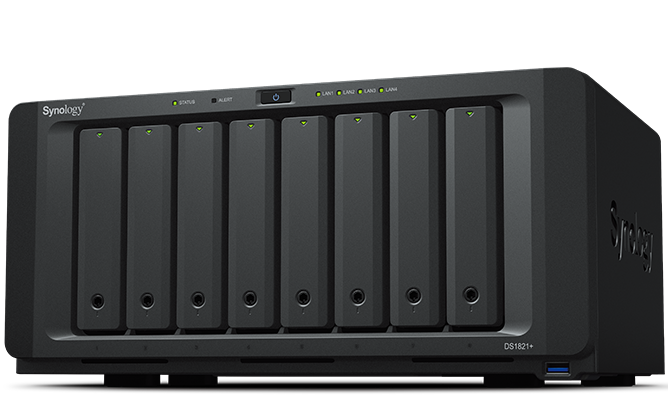 Synology DS1821+ 8Bay 22GHZ QC 4GB DDR4 4X GBE 4X USB 3.2 2X E-SATA (3 Years Manufacture Local Warranty In Singapore)