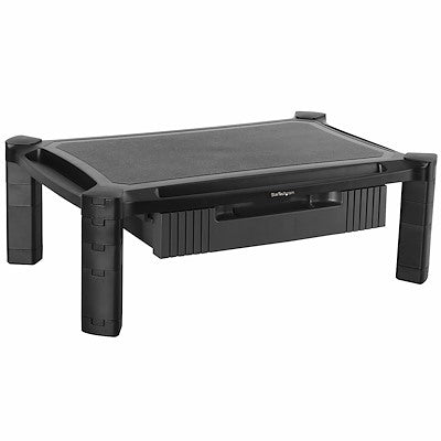 Startech.Com MONITOR RISER - DRAWER - LARGE (19.7 /500MM) - HEIGHT ADJUSTABLE - COMPUTER MONITOR RISER STAND FOR DESK - SUPPORTS UP TO 32 MONITOR (UP TO 22 LB / 10KG) - STACKABLE COLUMNS  MONSTADJDL (5 Years Manufacture Local Warranty In Singapore)
