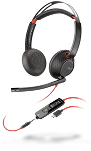 HP Poly (Plantronics) Blackwire 5210 5220 USB-C + 3.5mm plug Headset (2 Years Manufacture Local Warranty In Singapore)