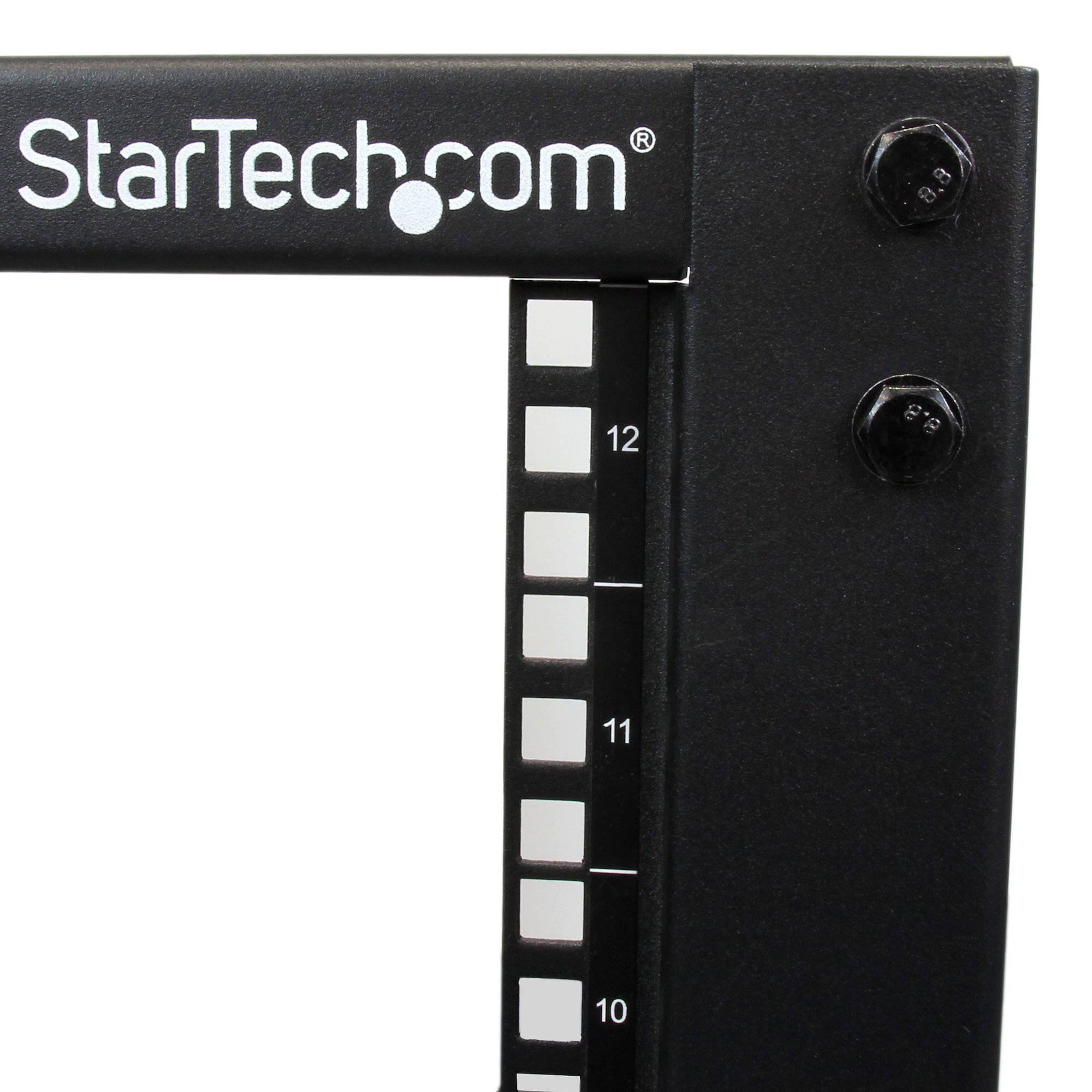 Startech 12U Adjustable Depth Open Frame 4 Post Server Rack w/ Casters / Levelers and Cable Management Hooks 4POSTRACK12U - Buy Singapore