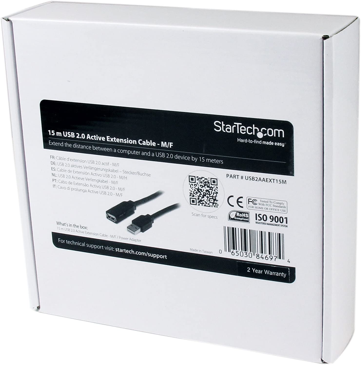StarTech 15M USB 2.0 ACTIVE EXTENSION CABLE(USB2AAEXT15M) - Win-Pro Consultancy Pte Ltd