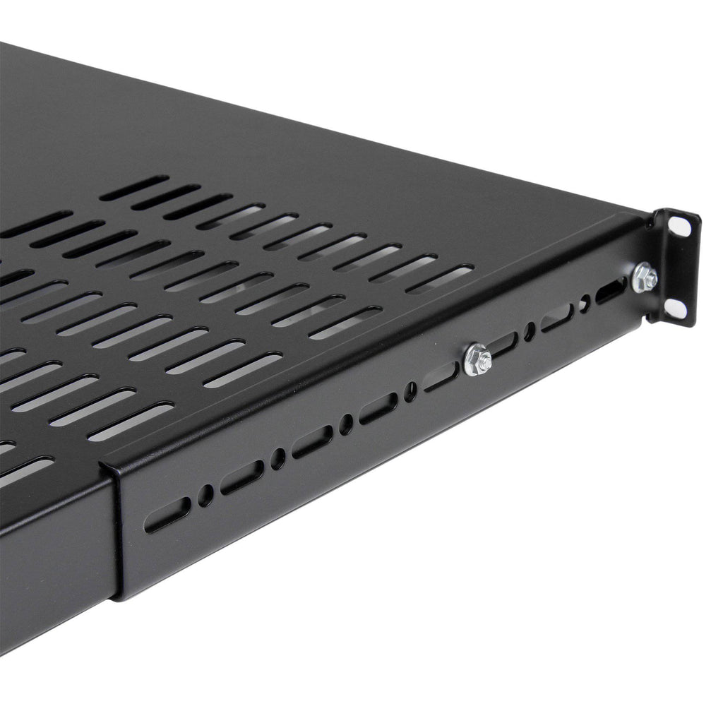 Startech 1U Adjustable Mounting Depth Vented Rack Mount Shelf - Heavy