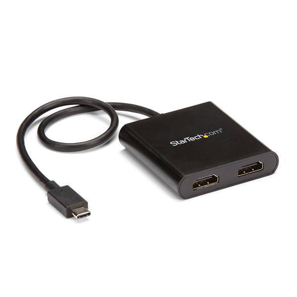 Startech 2-Port Multi Monitor Adapter - USB-C to 2x HDMI Video Splitter - USB Type-C to HDMI MST Hub - Dual 4K 30Hz or 1080p 60Hz - Thunderbolt 3 Compatible - Windows Only MSTCDP122HD (3 years Local Warranty in Singapore) - Buy Singapore