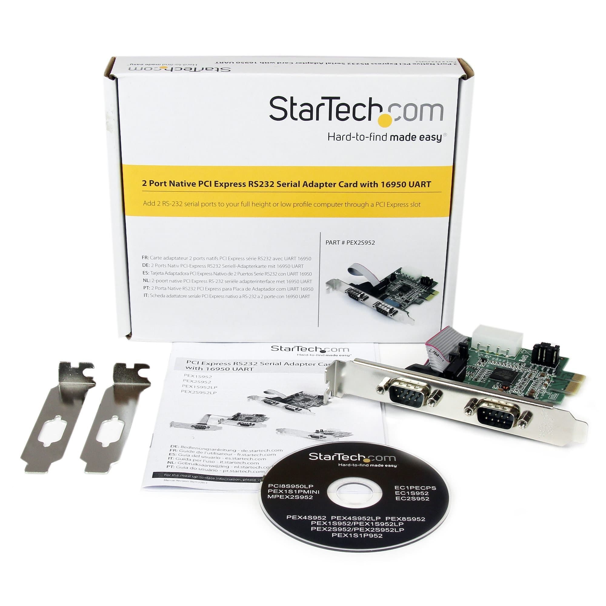 StarTech 2 Port Native PCI Express RS232 Serial Adapter Card with 16950 UART PEX2S952 - Buy Singapore