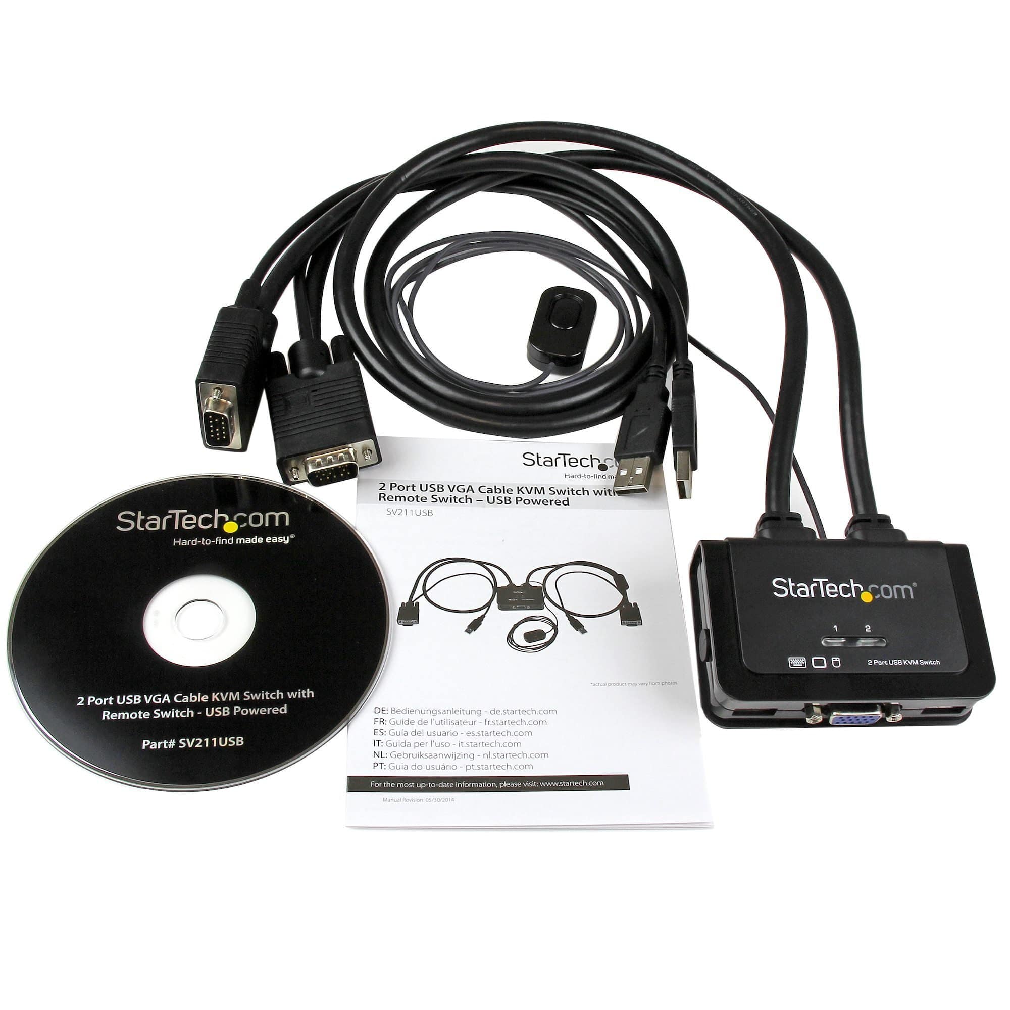 StarTech 2 Port USB VGA Cable KVM Switch - USB Powered with Remote Switch SV211USB - Buy Singapore