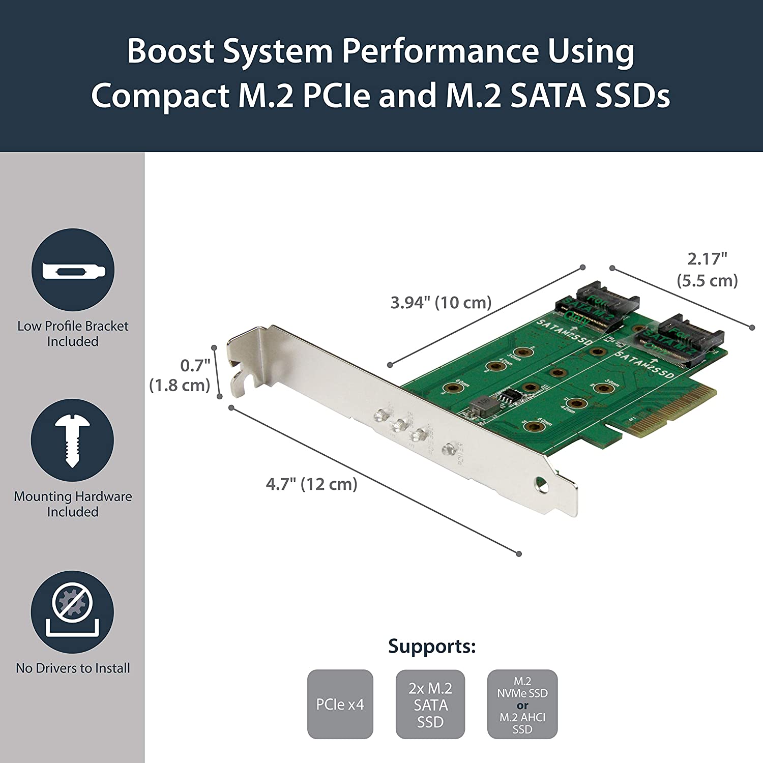 StarTech 3-PORT M.2 SSD (NGFF) ADAPTER CARD(PEXM2SAT32N1) - Win-Pro Consultancy Pte Ltd