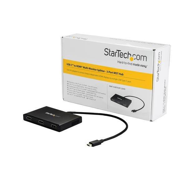 Startech 3 Port USB-C to HDMI Splitter MST Hub MSTCDP123HD (3 years Local Warranty in Singapore) - Buy Singapore