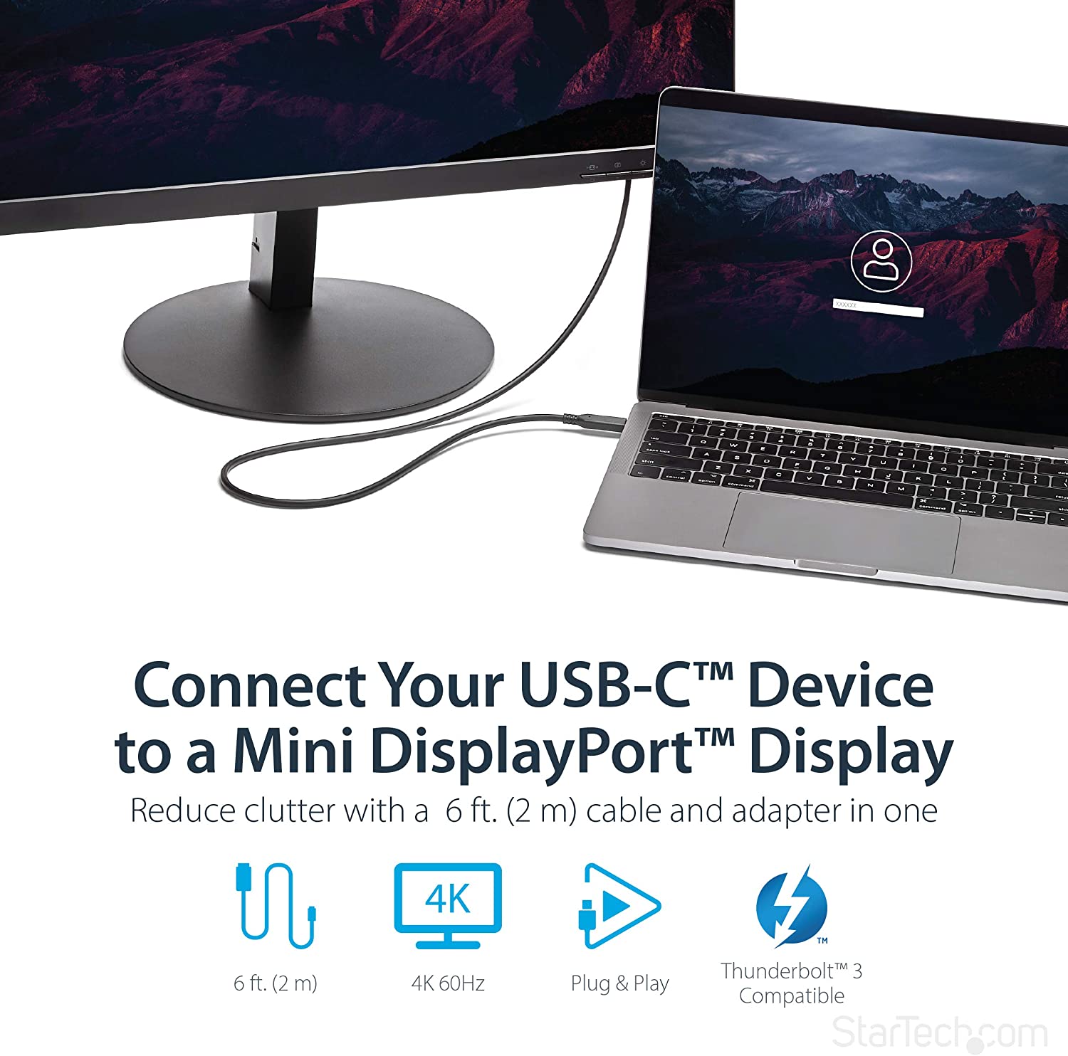 StarTech CABLE USB C TO MINI DISPLAYPORT 1.8M(CDP2MDPMM6B) - Win-Pro Consultancy Pte Ltd