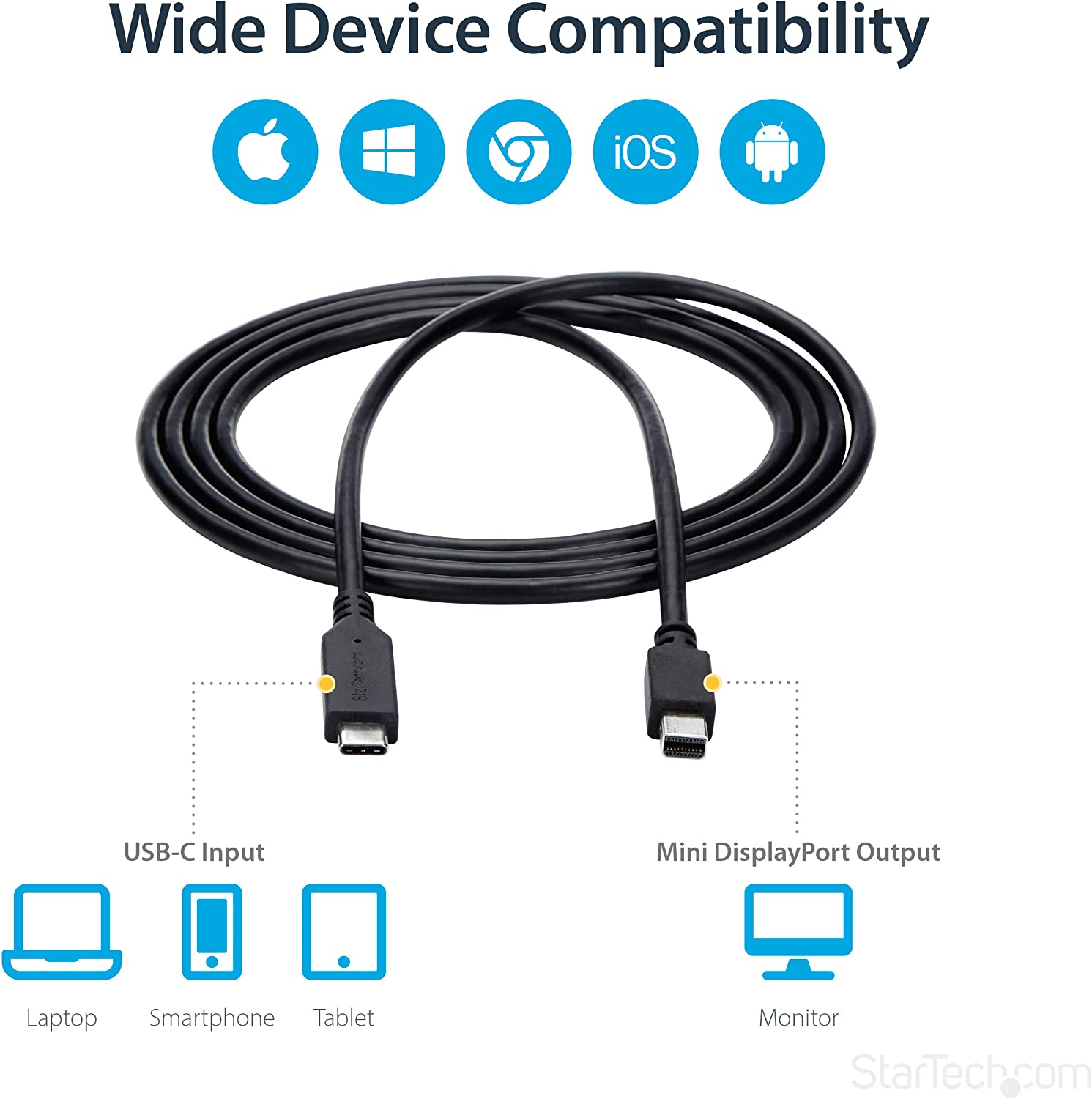 StarTech CABLE USB C TO MINI DISPLAYPORT 1.8M(CDP2MDPMM6B) - Win-Pro Consultancy Pte Ltd