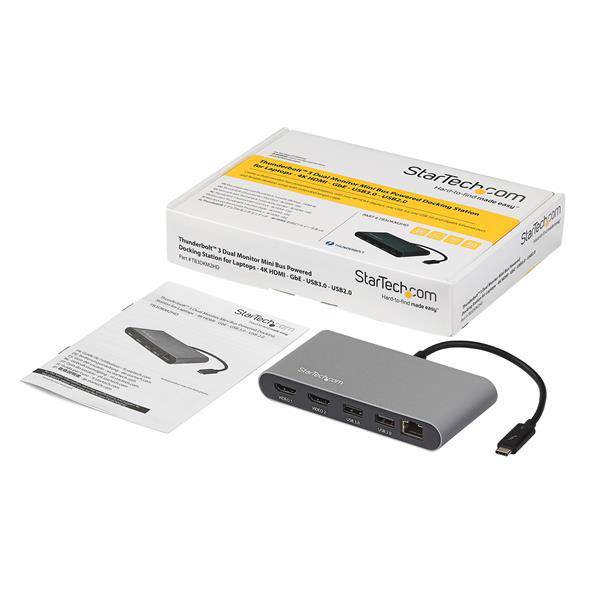 StarTech Dual 4K Monitor Mini Thunderbolt 3 Dock with HDMI TB3DKM2HD (3 years Local Warranty in Singapore) - Buy Singapore