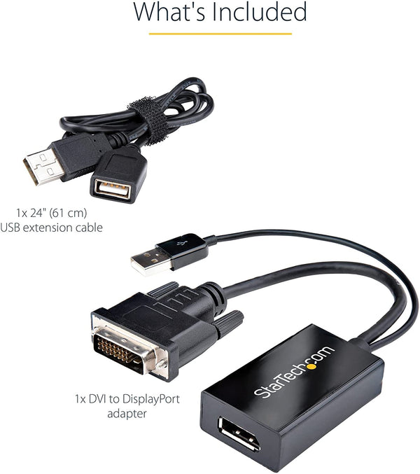 StarTech DVI TO DISPLAYPORT ADAPTER - USB POWER(DVI2DP2) - Win-Pro Consultancy Pte Ltd