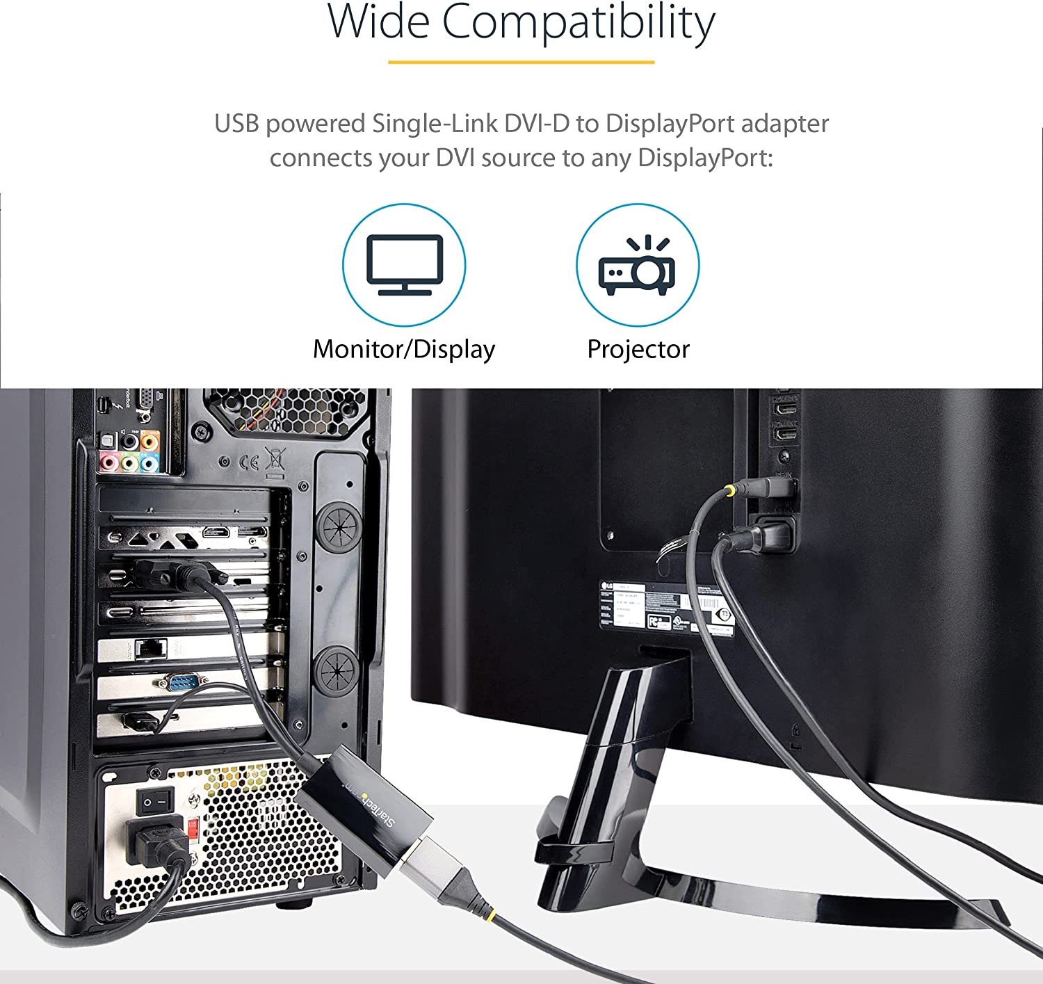 StarTech DVI TO DISPLAYPORT ADAPTER - USB POWER(DVI2DP2) - Win-Pro Consultancy Pte Ltd